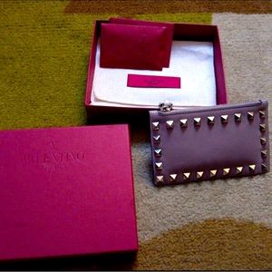 Valentino Rockstud coin purse and cardholder